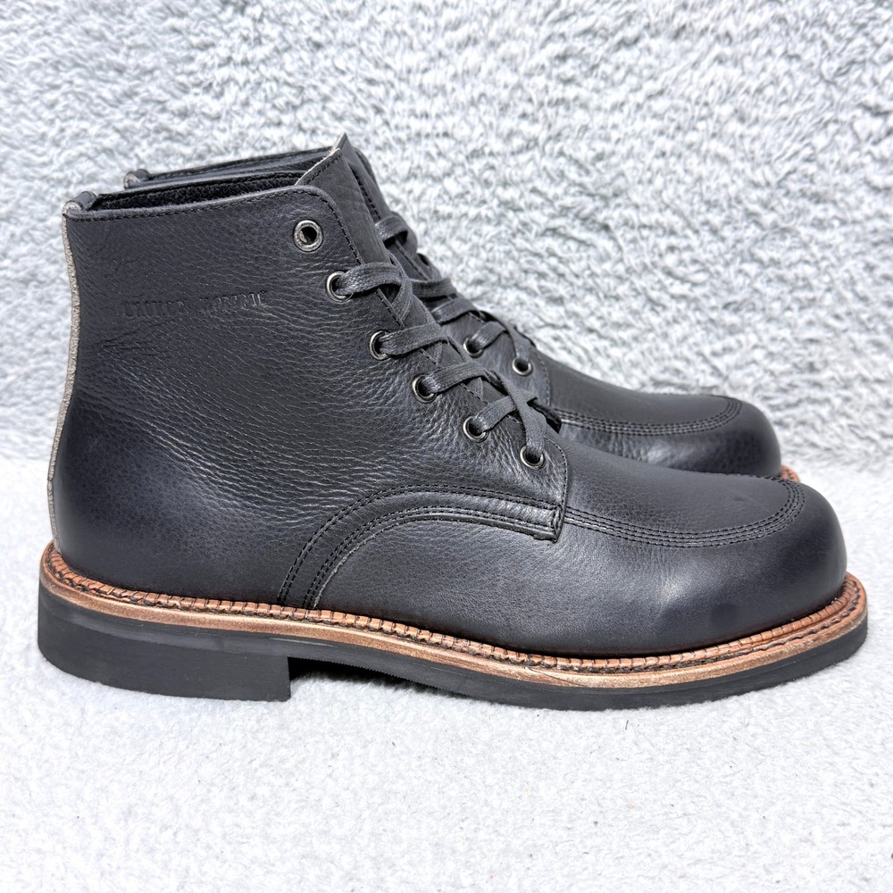 Broken Homme Davis Mens Size 9 Ankle Boots Black Leather Vibram Sole USA